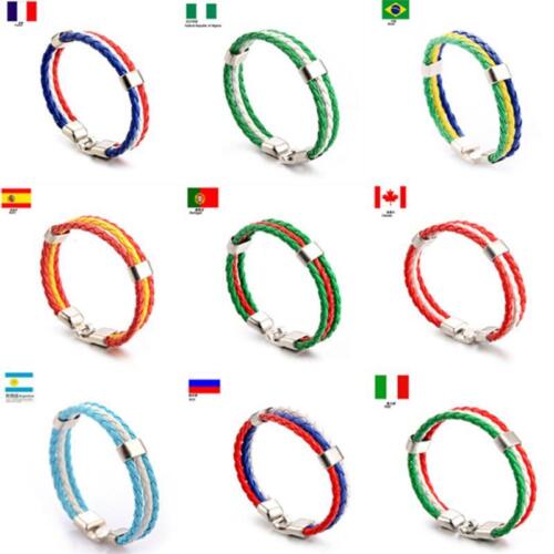 Wrist Bracet World Cup Bracelet National Country Flag Bangle Chain T