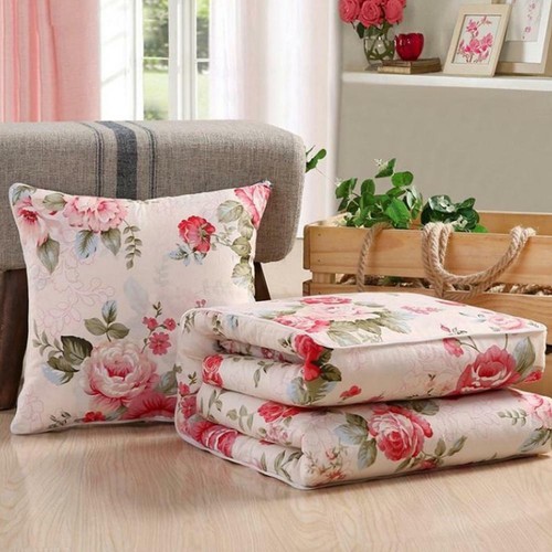 3D Effect Duvet Quilt Cover Bedding 2 in 1 Cushion Pillow Blanket Office Sleep