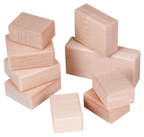 Bauklötze Spielsteine Holzklötze 9 Stück im Set unlackiert aus Buchenholz