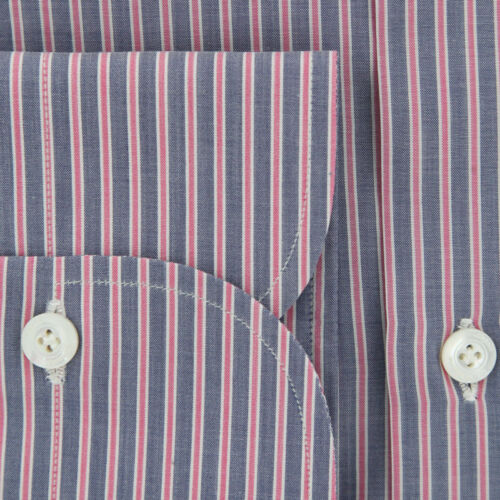 Details about  / New $425 Finamore Napoli Blue Striped Shirt F1161810 Slim