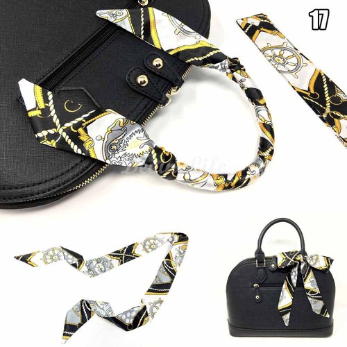 1 pc Silk Twilly Scarf Twill Handbag Handle Wrap Purse Scarves Hair Bow Ribbon