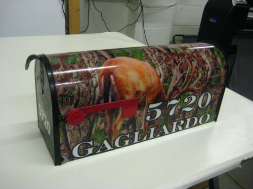 Brand New Metal Mailbox with Reflective Camo along with Name and House Number