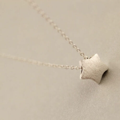 Women 925 Silver Plating Lovely Star Pendant Charm Chain Necklace Jewelry Gifts