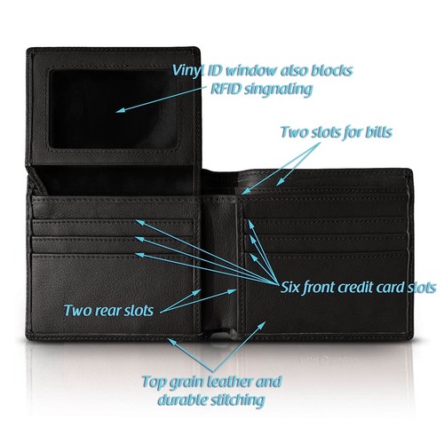 Men/'s GENUINE Leather Wallet Card Holder Male Fashion Purse For Christmas Gifts