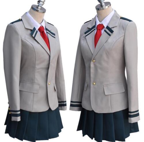 My Boku no Hero Cosplay Academia OCHACO URARAKA Coat Dress Uniforms Costume Set