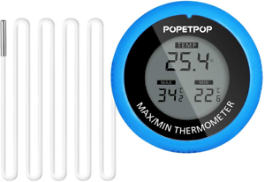 Termómetro Acuario popetpop LCD digital de alta precisión digital Pecera Azul