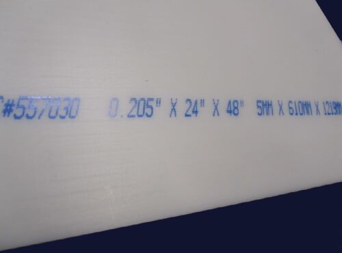 White POM .204/" Thick x 15.5/" Width x 21.5/" Length Acetal Sheet
