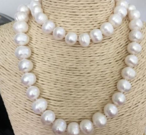 31“ 100% NATURAL 9-10MM WHITE SOUTH SEA BAROQUE PEARL NECKLACE 