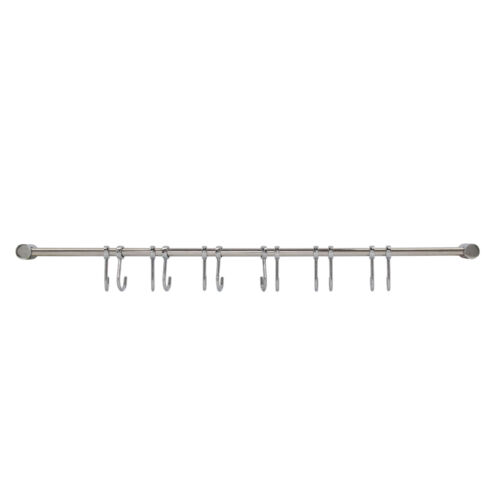 12 Hooks Stainless Steel Kitchen Wall Mounted Bathroom Utensil Hanging Rack Tool