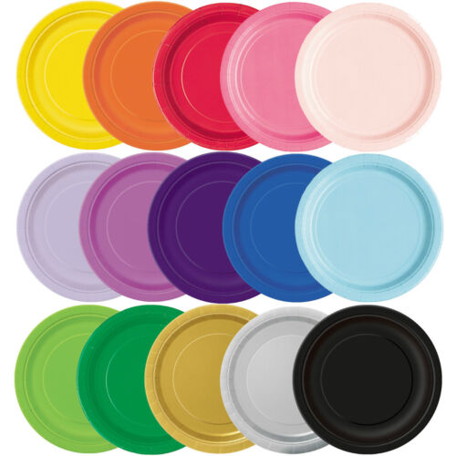 Party Paper Coloured PLATES Birthday Party Tableware Kids Adult Round Disposable
