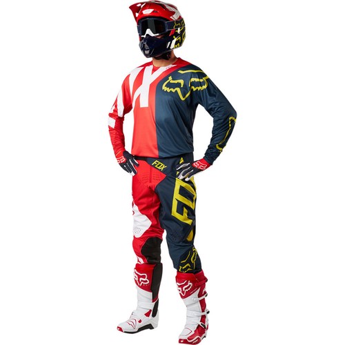 Neuf Equipement Motocross Fox Racing 360 Preme Marine Rouge Tenue Enduro PROMO