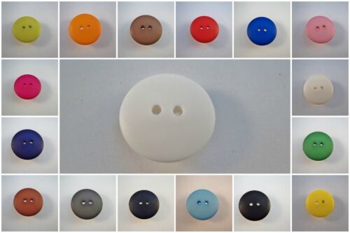 B68-15mm-23mm Grigio Argento Rotondo 2 fori in plastica ITALIANE GRANDI TASTINI-color