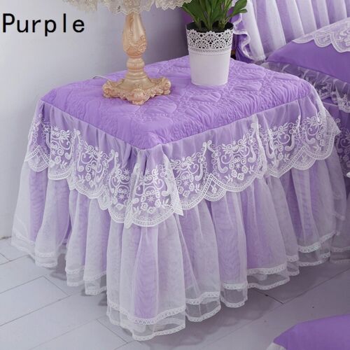 1X Lace Ruffle Dust Cover Bedside Table Small Desk Protector Princess Room Decor