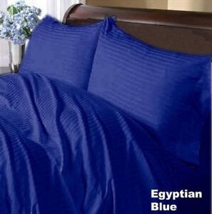 1000TC Egyptian Cotton Bedding 4Pc Sheet Set RV Queen Size Solid//Stripe