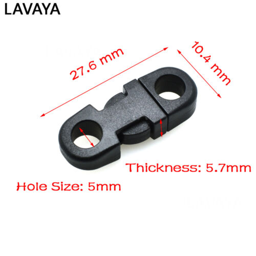 5mm Hole/'s DIA Straight Flat Side Release Plastic Buckles Black