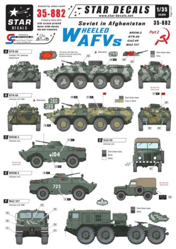 pt2 Wheeled AFVs  BTR-80//BRDM-2 35882 Star Decals 1//35  Soviet in Afghanistan