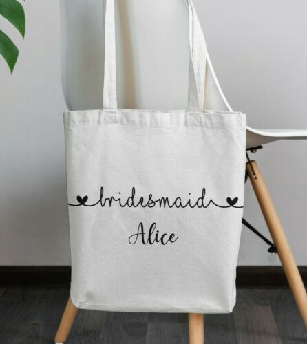 Personalised Bridesmaid Canvas bag Bride Gift bag Canvas Flower Girl Gift