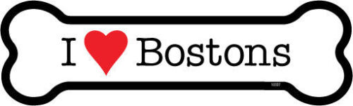 Bostons Dog Bone Car Fridge Magnet  2/"x7/" USA  Made Waterproof I Heart Love