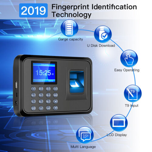 2.4/" Intelligent Fingerprint Employee Attendance Checking-in Recorder Machine
