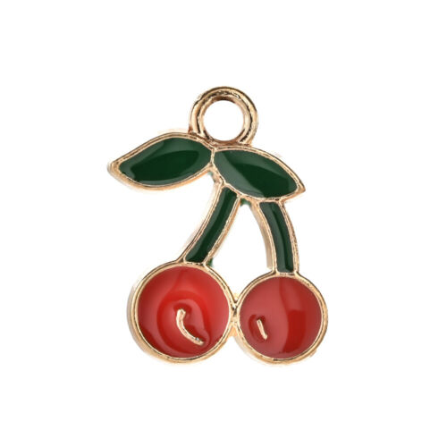 10 Pcs Cute Enamel Watermelon Strawberry Peach Fruit Charms Pendant DIY Jewelry  