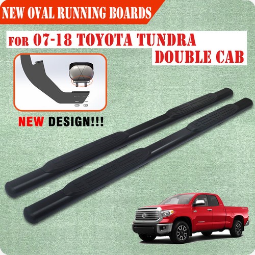 For 07-20 Toyota Tundra Double Cab T4/" Nerf Bar Side Step Running Board BLK Oval