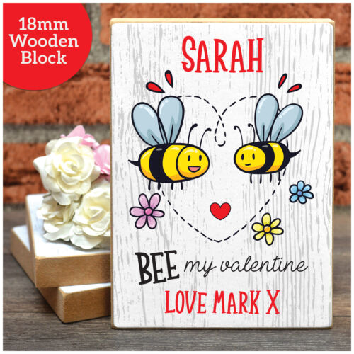 Personnalisé Bee My Valentine cadeaux pour elle lui copine boyfriend femme couple