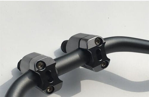 One Pair 1 1//8/" 28mm Universal Black CNC Motorcycle Handlebar Mount Riser Clamps