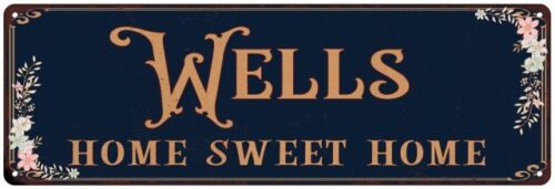 WELLS Home Sweet Home Victorian Look Personalized Metal Sign 106180046180