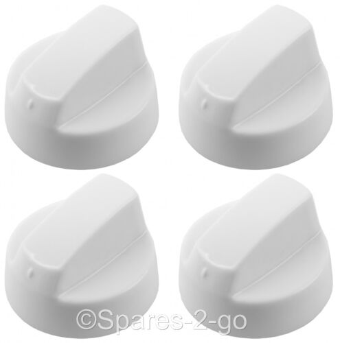 Fits All 4 x Fully Universal Cooker Oven Hob White Control Knobs & Adaptors 