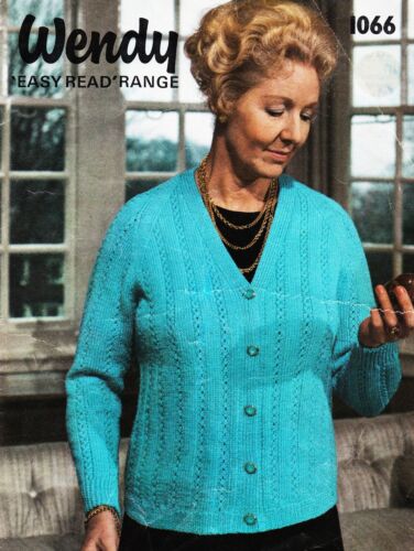 46" Laides ~ V-cou ~ Cardigan ~ Dentelle ~ Double Knitting Pattern ~ Taille 38" Z62 