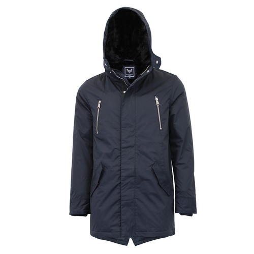 Homme Parka Brave Soul Manteau Rembourré à Capuche Queue de Poisson Doublé Hiver Décontracté