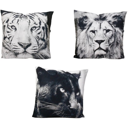 DESTOCKAGE Zierkissen avec rayonnait 50x50cm Coussin coussins Noir//Blanc