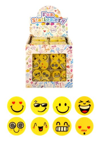 Cool Smiley Face Apple Emoji Back To School Party Bag Filler Rubber Erasers 