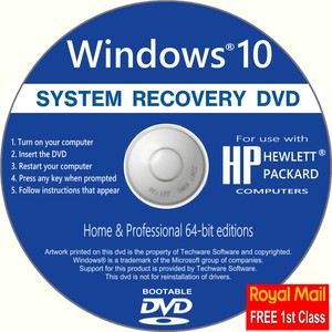 HP Windows 10 Recovery Repair Restore Reinstall Boot CD Disc Full Install *DVD*  eBay