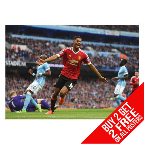 MARCUS RASHFORD MANCHESTER UNITED POSTER ART PRINT A4 A3 BUY 2 GET ANY 2 FREE