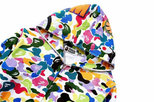Men/'s A Bathing Ape Bape Plush Casual Hooded Jacket Coat Candy Camo Sweater Top