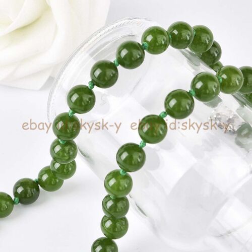 Perfect 6//8//10mm Brazilian Green Jade Gemstones Round Beads Necklace 18-50‘’AAA