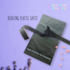 Black Grosgrain ribbon recycled plastic enviromentally friendly 25 mm per metre