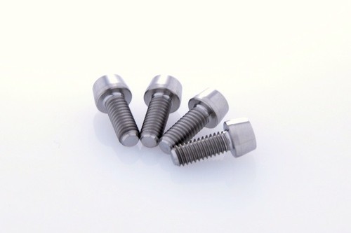 x4 CNC Ti Titanium Bolt M4x10mm Tapered Head Hex M4 10L Bicycle Bike Ti Screw
