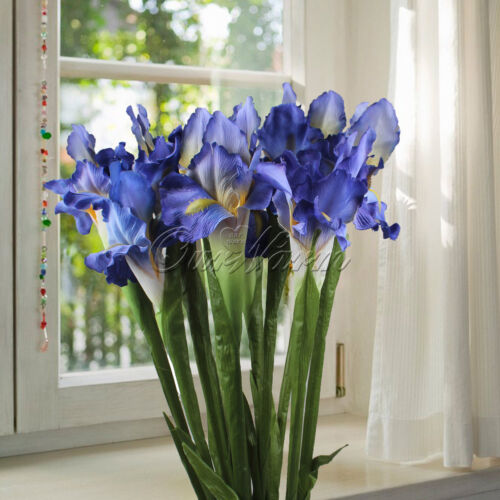 1/5xReal Touch Iris Artificial Silk Fake Flowers Home Table Decor Party Wedding 