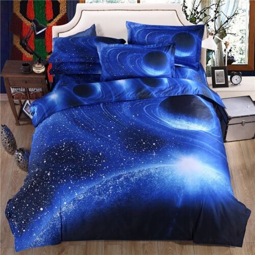 3D Universe Galaxy Cotton Bedding Set Duvet Cover+Sheet+Pillow Case Four-Piece