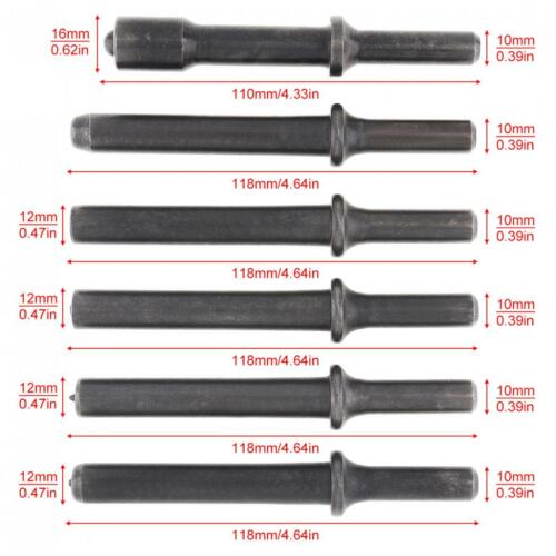 Details about  / 6pcs//set Hard 45# Steel Solid Air Rivet Impact Head Support Pneumatic Tool Gray