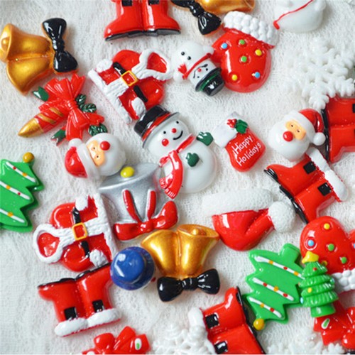 30pcs//set Resin jewelry accessory For DIY Craft Santa Claus Christmas Xmas DSUK