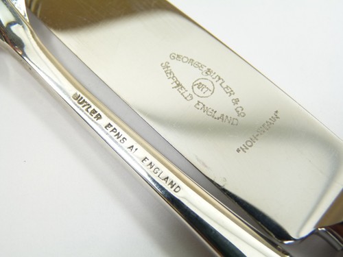 8 1//2/" RATTAIL Pattern BUTLER EPNS Silver Plate Serving Spoon // Spoons