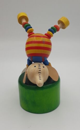 Cavalo De Circo Palhaço Veado Urso Leão Estatuetas De Madeira Brinquedo Fantoche Push oscilação Animal