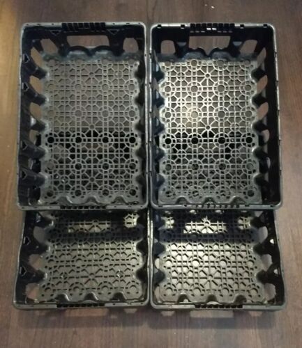 4 Coca Cola Coke Plastic Crate Crates Drink Trays Lot of Four Black Gardening