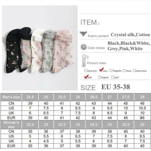 Spring Summer Women's Socks Cool Crystal Silk Socks Short Tube Jacquard Socks 