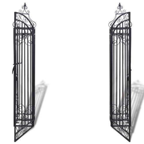 Driveway Garden Entry Metal Gate System Yard Fence Home Swing Door Wrought Iron