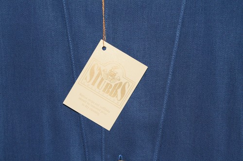 Mens Stubbs Blue Stonewash Long Sleeve Western Shirt star Metal Buttons Size L