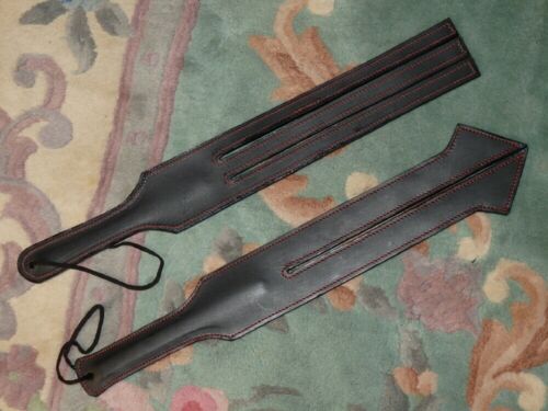 NEW SPLIT STROP Leather Paddle TAWSE Gothic 2 or 3 TONGUE HORSE TRAINER 